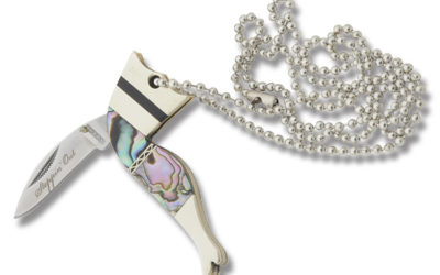 Steppin Out Lady Leg Necklace Abalone Handle