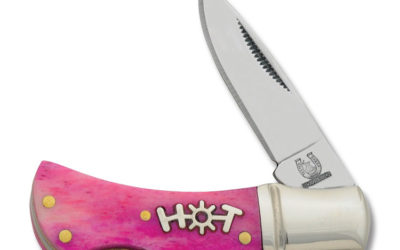 Little Mustang Pocket Lockback Hot Pink Smooth Bone Handle