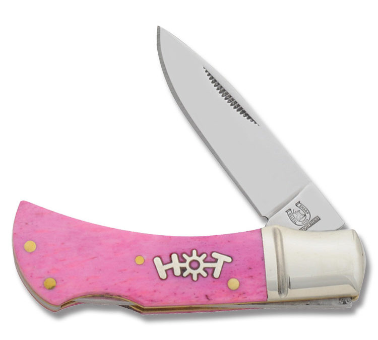 Mustang Pocket Lockback Pink Smooth Bone