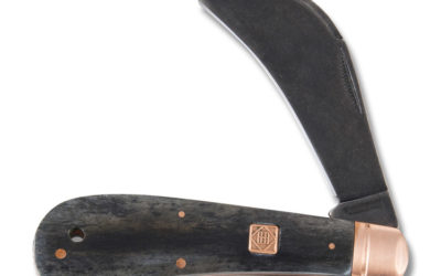 Copper Bolster Hawkbill Black Smooth Bone Handle