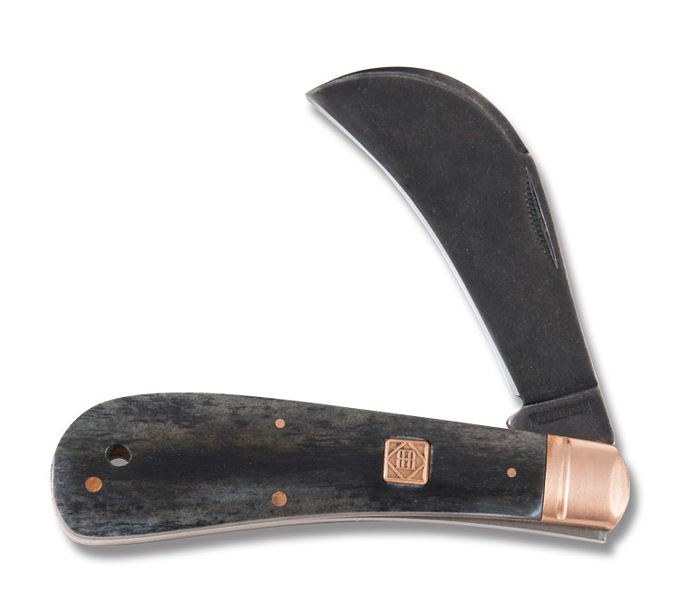 Copper Bolster Hawkbill Black Smooth Bone Handle