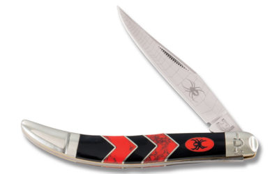 Black Widow Medium Toothpick Black Jet and Red Coral Handle