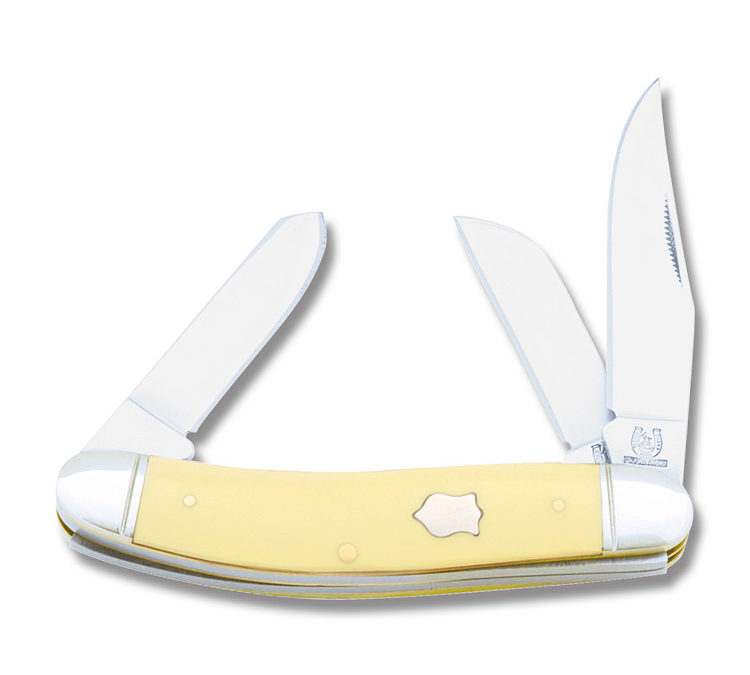 3 Blade Sowbelly Yellow Composition Handle