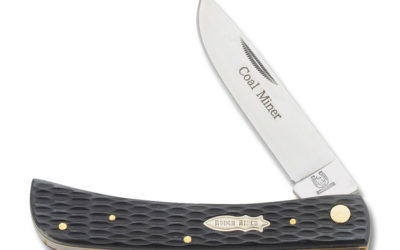 Coal Miner Work Knife Coal Black Jigged Bone Handle