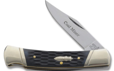 Coal Miner Lockback Coal Black Jigged Bone Handle
