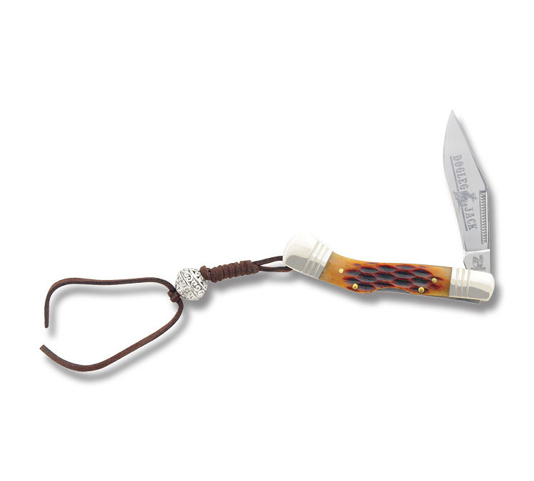 One Blade Amber Jigged Bone Handle