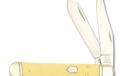 Lockback Trapper 4 Inch Yellow Composition Handle
