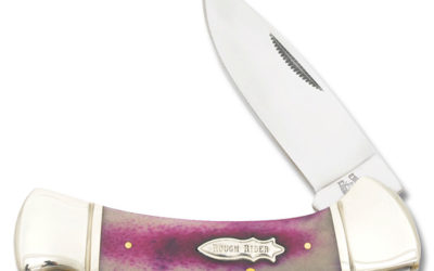 Lockback Purple Smooth Bone Handle