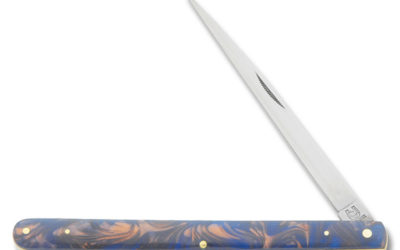 Toad Sticker Purple and Brown Swirl Celluloid Handle