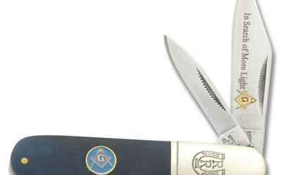 A Tribute to Free Masonry Barlow Blue Smooth Bone Handle