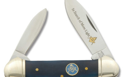 A Tribute to Free Masonry Canoe Blue Smooth Bone Handle