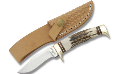 Hunters Buddy – 3 Inch Clip Point Blade Burnt Stag Handle