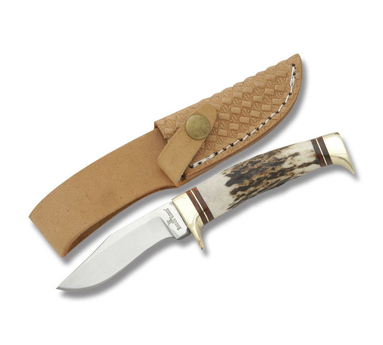Hunters Buddy – 3 Inch Clip Point Blade Burnt Stag Handle