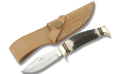 Hunters Buddy – 2.75 Inch Clip Point Blade Burnt Stag Handle