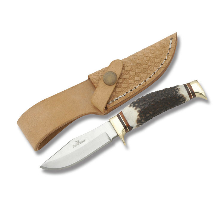Hunters Buddy – 2.75 Inch Clip Point Blade Burnt Stag Handle