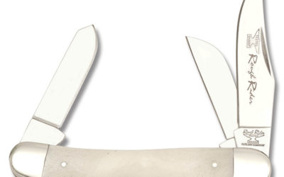 3 Blade Sowbelly White Smooth Bone Handle