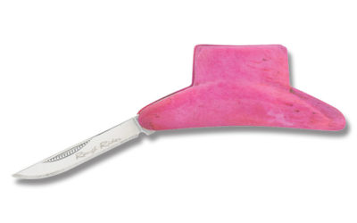 Cowboy Hat Novelty Pink Smooth Bone Handle