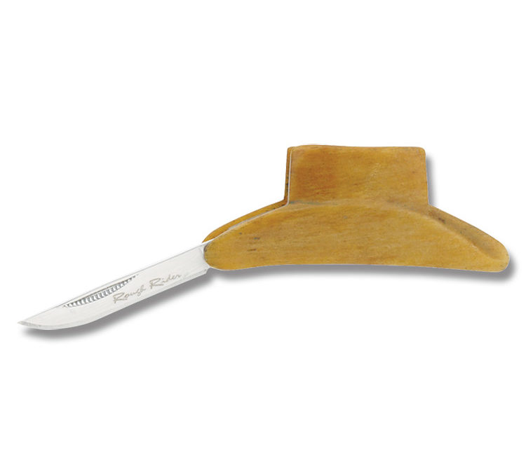 Cowboy Hat Novelty Knife Tobacco Bone Handle