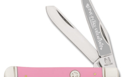 Love Peace Friendship Mini Trapper Smooth Pink Composition Handle