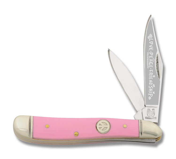 Love Peace Friendship Peanut Pink Smooth Composition Handle