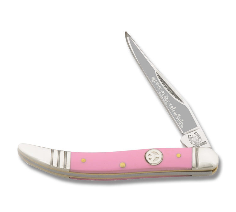 Love Peace Friendship Tiny Toothpick Smooth Pink Composition Handle