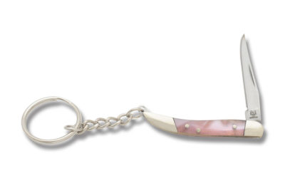 Jacks Toothpick Keychain Knife Pink Celluloid Handle