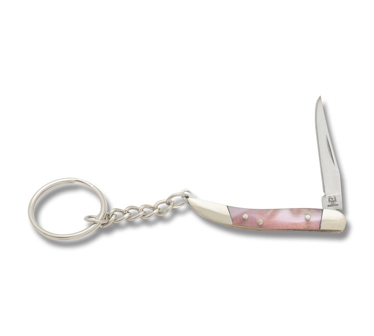 Jacks Toothpick Keychain Knife Pink Celluloid Handle