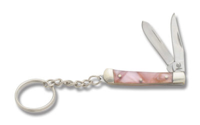 Jacks Trapper Keychain Knife Pink Celluloid Handle
