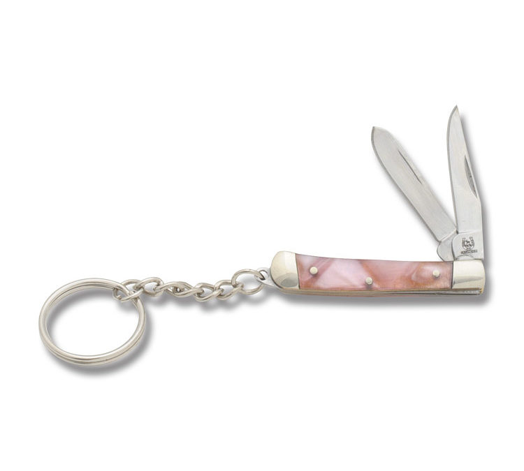 Jacks Trapper Keychain Knife Pink Celluloid Handle