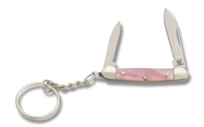Jacks Canoe Keychain Knife Pink Celluloid Handle