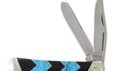 Trapper Faux Turquoise and Black Jet Peak Handle