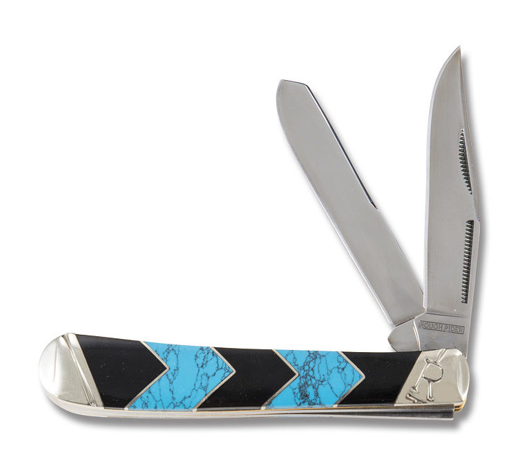 Trapper Faux Turquoise and Black Jet Peak Handle