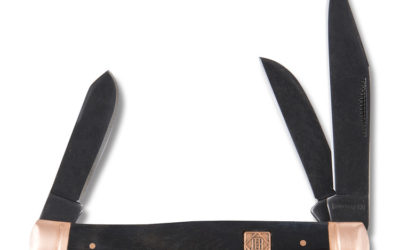 Copper Bolster Stockman Black Smooth Bone Handle