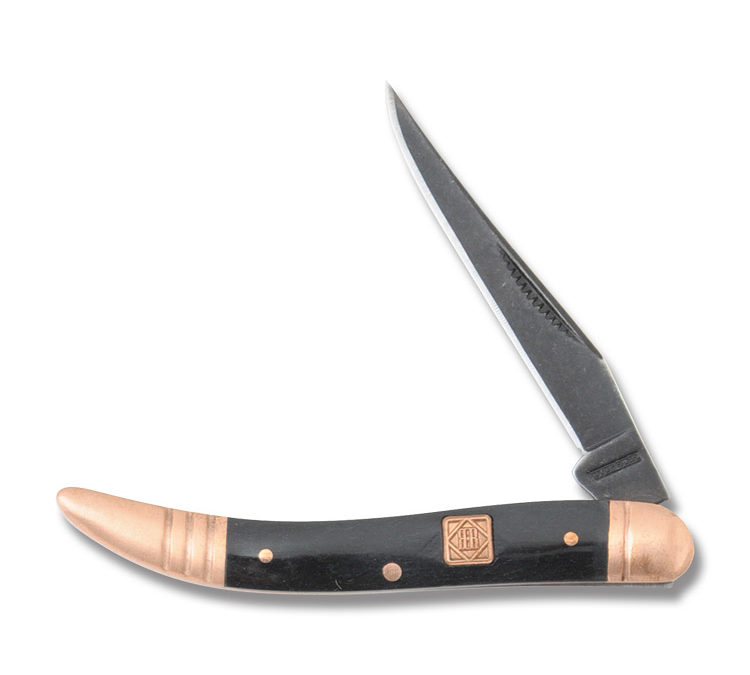 Copper Bolster Small Toothpick Black Smooth Bone Handle