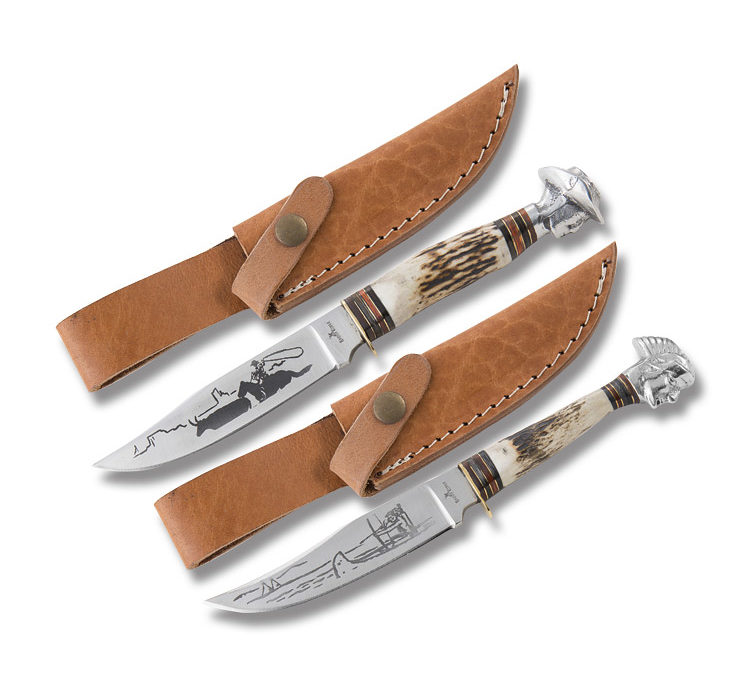 Old West Cowboys and Indians Stag Handle