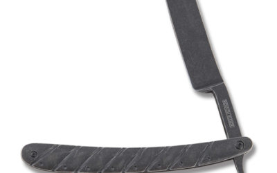 Stonewashed Straight Razor Cast Metal Handle