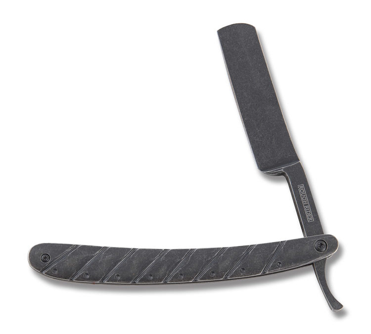 Stonewashed Straight Razor Cast Metal Handle