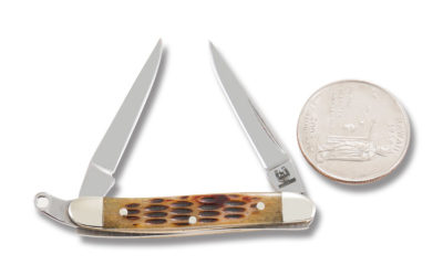Baby Muskrat Brown Jigged Bone Handle