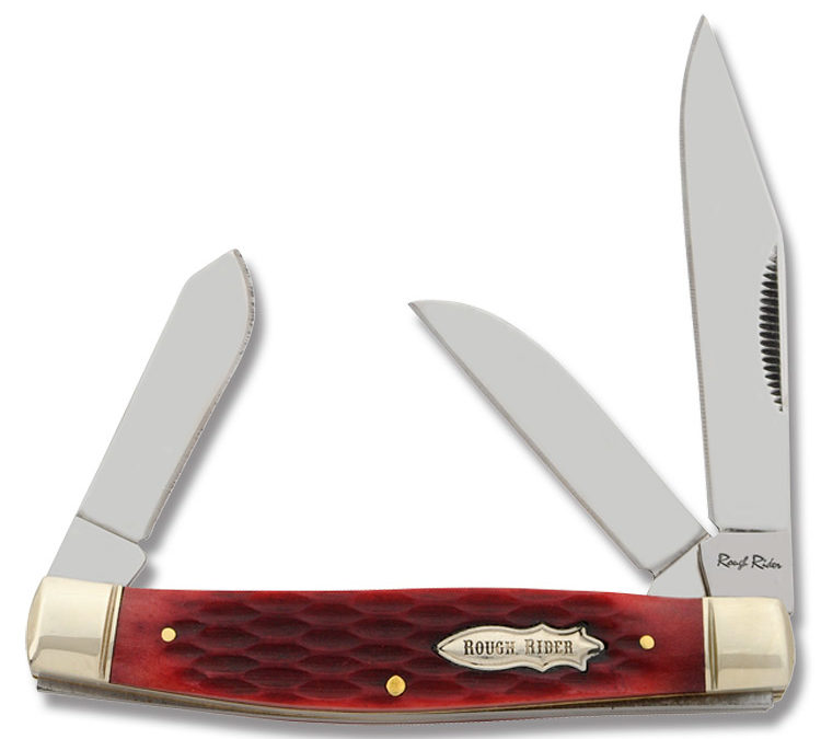 Pocket Stockman Red Jigged Bone Handle