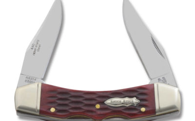 Double Lockback Red Jigged Bone Handle