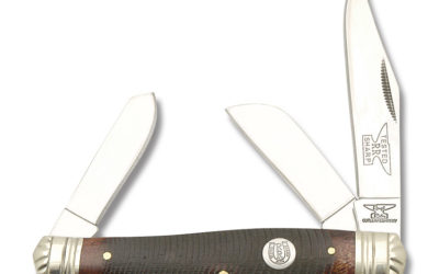 Large Stockman Brown Sawcut Bone Handle
