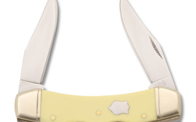 Double Lockback Yellow Composition Handle