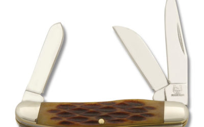 Mini Stockman Amber Jigged Bone Handle