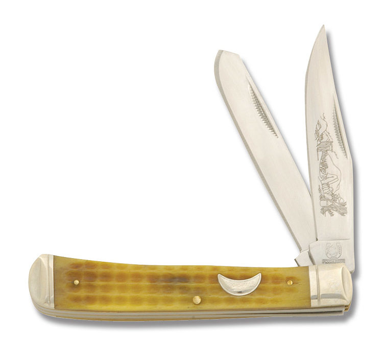 Moonshiner Trapper Yellow Corn Cob Jigged Bone Handle