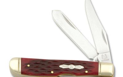 Mini Trapper Lockback Red Jigged Bone Handle