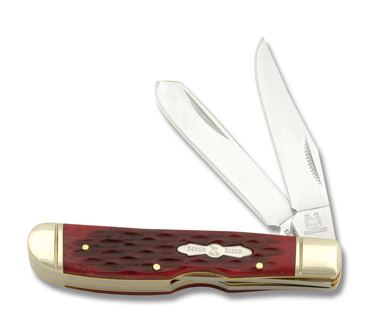 Mini Trapper Lockback Red Jigged Bone Handle