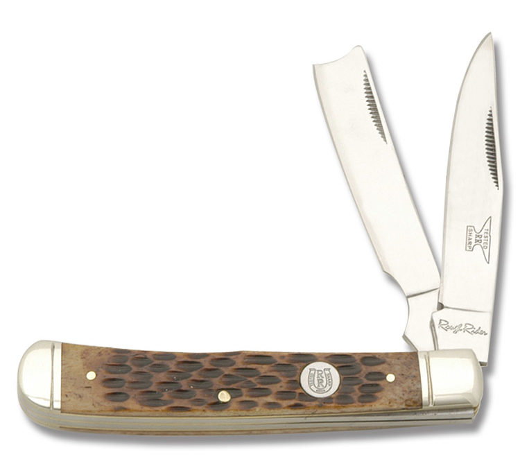 Razor Trapper Brown Jigged Bone Handle