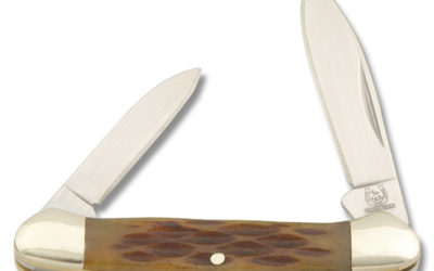 Mini Canoe Amber Jigged Bone Handle
