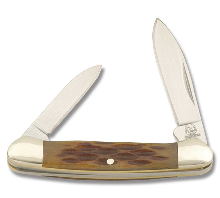 Mini Canoe Amber Jigged Bone Handle