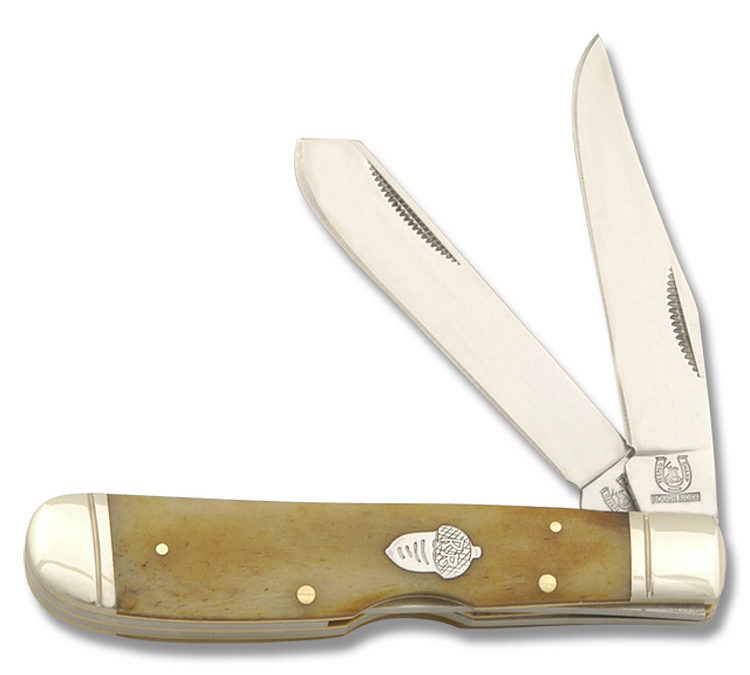 Trapper Lockback Tobacco Smooth Bone Handle